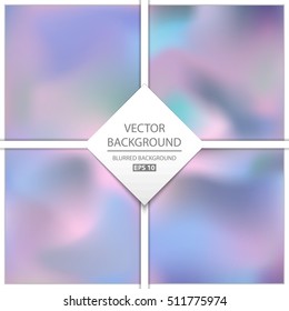 Abstract Creative concept vector multicolored blurred background set. For Web and Mobile Applications, art illustration template design, business infographic and social media, modern decoration.