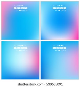 Abstract Creative concept vector multicolored blurred background set. For Web and Mobile Applications, art illustration template design, business infographic and social media, modern decoration.