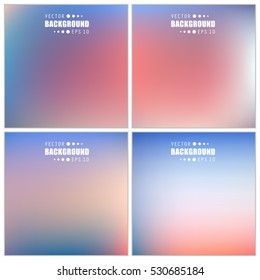 Abstract Creative concept vector multicolored blurred background set. For Web and Mobile Applications, art illustration template design, business infographic and social media, modern decoration.