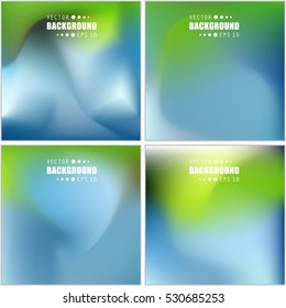Abstract Creative concept vector multicolored blurred background set. For Web and Mobile Applications, art illustration template design, business infographic and social media, modern decoration.