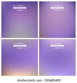 Abstract Creative concept vector multicolored blurred background set. For Web and Mobile Applications, art illustration template design, business infographic and social media, modern decoration.