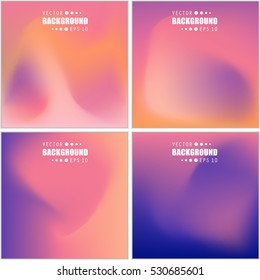 Abstract Creative concept vector multicolored blurred background set. For Web and Mobile Applications, art illustration template design, business infographic and social media, modern decoration.