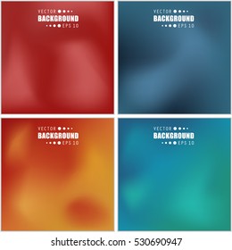 Abstract Creative concept vector multicolored blurred background set. For Web and Mobile Applications, art illustration template design, business infographic and social media, modern decoration.