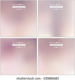 Abstract Creative concept vector multicolored blurred background set. For Web and Mobile Applications, art illustration template design, business infographic and social media, modern decoration.