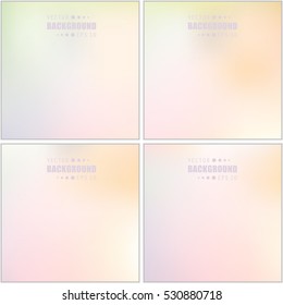 Abstract Creative concept vector multicolored blurred background set. For Web and Mobile Applications, art illustration template design, business infographic and social media, modern decoration.