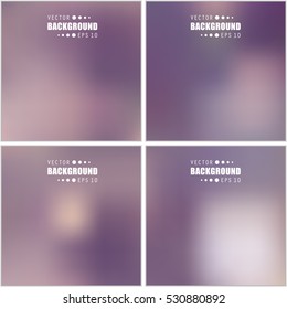 Abstract Creative concept vector multicolored blurred background set. For Web and Mobile Applications, art illustration template design, business infographic and social media, modern decoration.