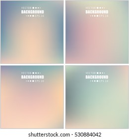 Abstract Creative concept vector multicolored blurred background set. For Web and Mobile Applications, art illustration template design, business infographic and social media, modern decoration.