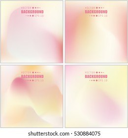 Abstract Creative concept vector multicolored blurred background set. For Web and Mobile Applications, art illustration template design, business infographic and social media, modern decoration.