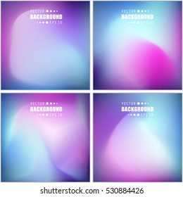 Abstract Creative concept vector multicolored blurred background set. For Web and Mobile Applications, art illustration template design, business infographic and social media, modern decoration.