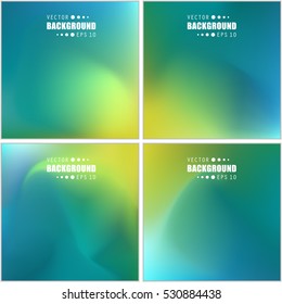 Abstract Creative concept vector multicolored blurred background set. For Web and Mobile Applications, art illustration template design, business infographic and social media, modern decoration.