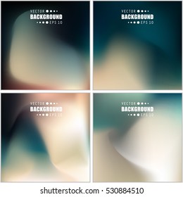 Abstract Creative concept vector multicolored blurred background set. For Web and Mobile Applications, art illustration template design, business infographic and social media, modern decoration.