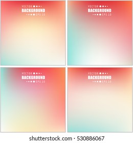 Abstract Creative concept vector multicolored blurred background set. For Web and Mobile Applications, art illustration template design, business infographic and social media, modern decoration.