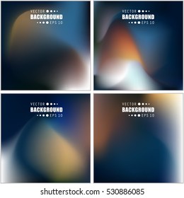 Abstract Creative concept vector multicolored blurred background set. For Web and Mobile Applications, art illustration template design, business infographic and social media, modern decoration.