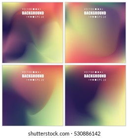 Abstract Creative concept vector multicolored blurred background set. For Web and Mobile Applications, art illustration template design, business infographic and social media, modern decoration.
