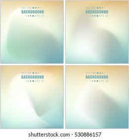 Abstract Creative concept vector multicolored blurred background set. For Web and Mobile Applications, art illustration template design, business infographic and social media, modern decoration.