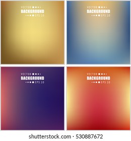 Abstract Creative concept vector multicolored blurred background set. For Web and Mobile Applications, art illustration template design, business infographic and social media, modern decoration.
