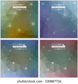 Abstract Creative concept vector multicolored blurred background set. For Web and Mobile Applications, art illustration template design, business infographic and social media, modern decoration.