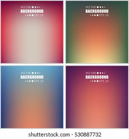 Abstract Creative concept vector multicolored blurred background set. For Web and Mobile Applications, art illustration template design, business infographic and social media, modern decoration.