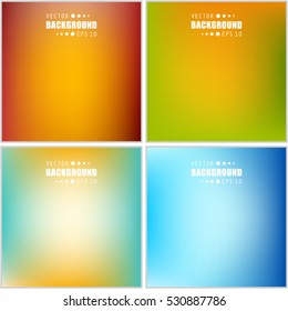 Abstract Creative concept vector multicolored blurred background set. For Web and Mobile Applications, art illustration template design, business infographic and social media, modern decoration.