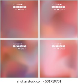 Abstract Creative concept vector multicolored blurred background set. For Web and Mobile Applications, art illustration template design, business infographic and social media, modern decoration.
