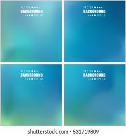 Abstract Creative concept vector multicolored blurred background set. For Web and Mobile Applications, art illustration template design, business infographic and social media, modern decoration.