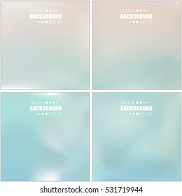 Abstract Creative concept vector multicolored blurred background set. For Web and Mobile Applications, art illustration template design, business infographic and social media, modern decoration.