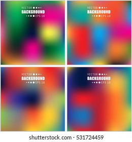 Abstract Creative concept vector multicolored blurred background set. For Web and Mobile Applications, art illustration template design, business infographic and social media, modern decoration.