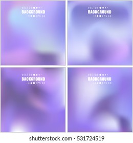 Abstract Creative concept vector multicolored blurred background set. For Web and Mobile Applications, art illustration template design, business infographic and social media, modern decoration.