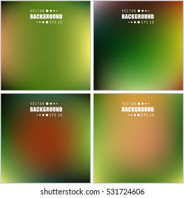 Abstract Creative concept vector multicolored blurred background set. For Web and Mobile Applications, art illustration template design, business infographic and social media, modern decoration.