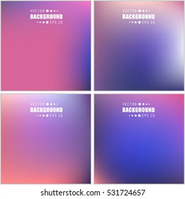 Abstract Creative concept vector multicolored blurred background set. For Web and Mobile Applications, art illustration template design, business infographic and social media, modern decoration.