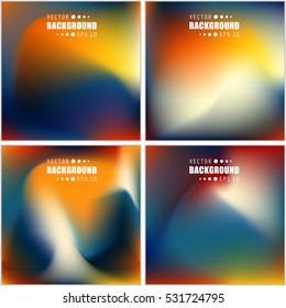 Abstract Creative concept vector multicolored blurred background set. For Web and Mobile Applications, art illustration template design, business infographic and social media, modern decoration.