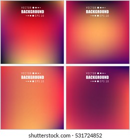 Abstract Creative concept vector multicolored blurred background set. For Web and Mobile Applications, art illustration template design, business infographic and social media, modern decoration.