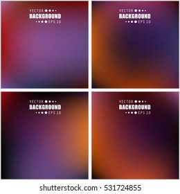Abstract Creative concept vector multicolored blurred background set. For Web and Mobile Applications, art illustration template design, business infographic and social media, modern decoration.