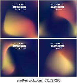 Abstract Creative concept vector multicolored blurred background set. For Web and Mobile Applications, art illustration template design, business infographic and social media, modern decoration.