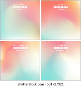 Abstract Creative concept vector multicolored blurred background set. For Web and Mobile Applications, art illustration template design, business infographic and social media, modern decoration.