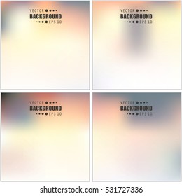 Abstract Creative concept vector multicolored blurred background set. For Web and Mobile Applications, art illustration template design, business infographic and social media, modern decoration.