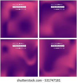 Abstract Creative concept vector multicolored blurred background set. For Web and Mobile Applications, art illustration template design, business infographic and social media, modern decoration.