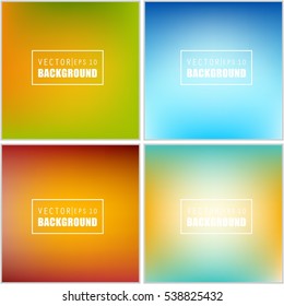 Abstract Creative concept vector multicolored blurred background set. For Web and Mobile Applications, art illustration template design, business infographic and social media, modern decoration.