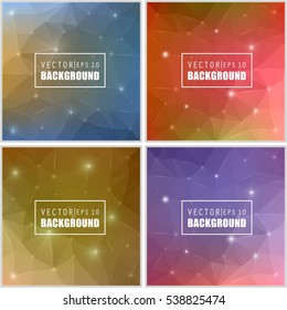 Abstract Creative concept vector multicolored blurred background set. For Web and Mobile Applications, art illustration template design, business infographic and social media, modern decoration.
