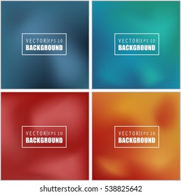 Abstract Creative concept vector multicolored blurred background set. For Web and Mobile Applications, art illustration template design, business infographic and social media, modern decoration.
