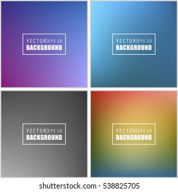 Abstract Creative concept vector multicolored blurred background set. For Web and Mobile Applications, art illustration template design, business infographic and social media, modern decoration.