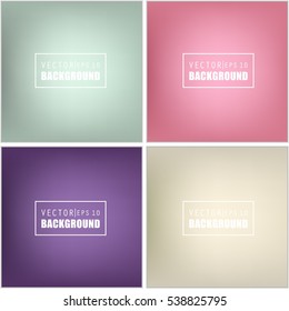 Abstract Creative concept vector multicolored blurred background set. For Web and Mobile Applications, art illustration template design, business infographic and social media, modern decoration.