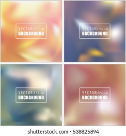 Abstract Creative concept vector multicolored blurred background set. For Web and Mobile Applications, art illustration template design, business infographic and social media, modern decoration.