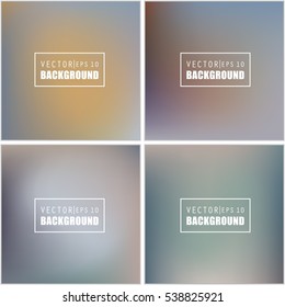 Abstract Creative concept vector multicolored blurred background set. For Web and Mobile Applications, art illustration template design, business infographic and social media, modern decoration.
