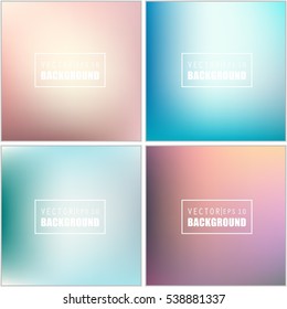 Abstract Creative concept vector multicolored blurred background set. For Web and Mobile Applications, art illustration template design, business infographic and social media, modern decoration.