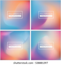 Abstract Creative concept vector multicolored blurred background set. For Web and Mobile Applications, art illustration template design, business infographic and social media, modern decoration.