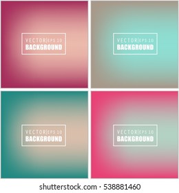 Abstract Creative concept vector multicolored blurred background set. For Web and Mobile Applications, art illustration template design, business infographic and social media, modern decoration.