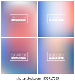 Abstract Creative concept vector multicolored blurred background set. For Web and Mobile Applications, art illustration template design, business infographic and social media, modern decoration.