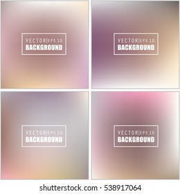 Abstract Creative concept vector multicolored blurred background set. For Web and Mobile Applications, art illustration template design, business infographic and social media, modern decoration.