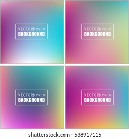 Abstract Creative concept vector multicolored blurred background set. For Web and Mobile Applications, art illustration template design, business infographic and social media, modern decoration.